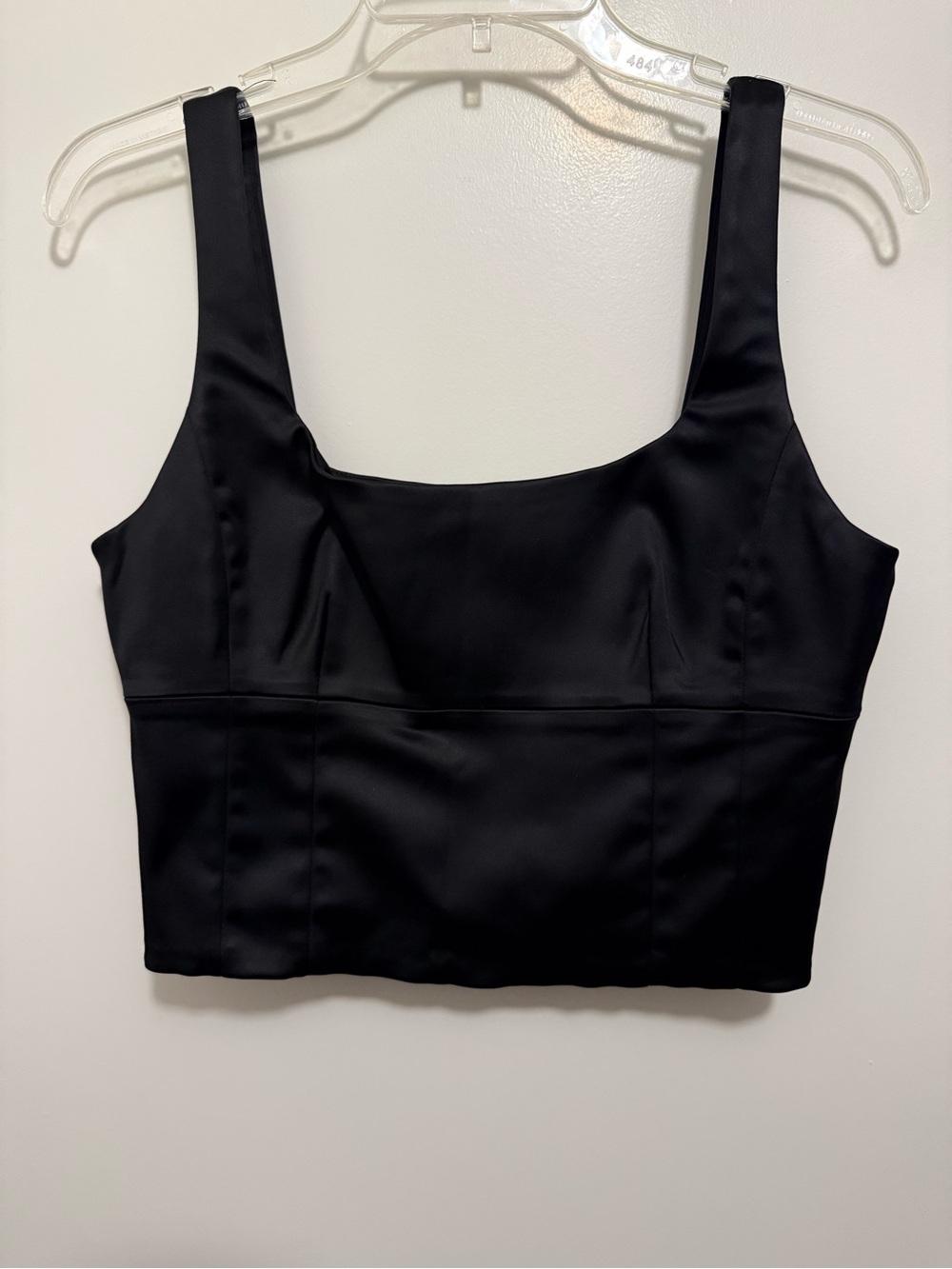 Wilfred Aritzia Black Satin Crop Top